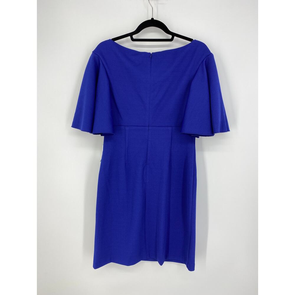 Trina Turk Womens Sz 6 Cielo Diamond Draped Sleeve Sheath Dress Lagoon Blue NEW - Picture 6 of 7
